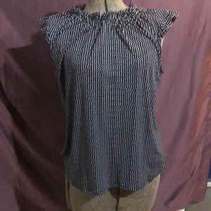 NWT Navy blue and white polkadot women’s blouse